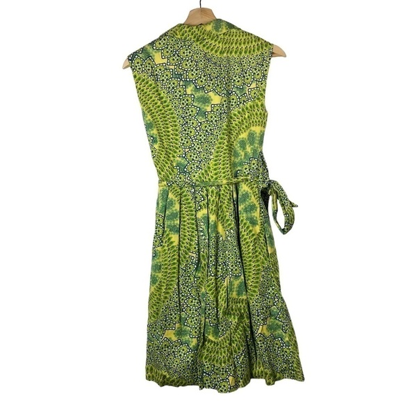Ellen Tracy Green & Yellow Printed Fit & Flare Knee Length Dress S - Picture 2 of 4